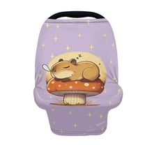 Renewold Capybara Mushroom Star Violet Baby Car Seat Covers High Chair Canopy Shopping Cart Cover Soft Breathable Baby Breastfeeding Cover for Breastfeeding Mothers