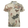 thumbnail image 4 of Chicken Pattern Men Zipper T-shirt Summer Casual Short Sleeve T-shirt Top, 4 of 7