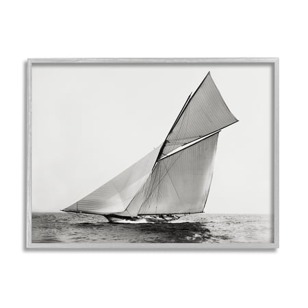 Stupell Industries Majestic Ship Photography Transportation Photography Gray Framed Art Print Wall Art 30 x 24