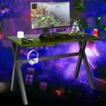 thumbnail image 4 of Costway Gaming Desk Computer Desk Table w/Cup Holder & Headphone Hook Gamer Workstation, 4 of 10