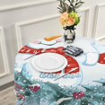 thumbnail image 6 of Coolnut Christmas Snowman Round Tablecloth 60", Waterproof Stain and Wrinkle Resistant Washable Decorative Table Covers for Kitchen Dining Tabletop Party Outdoor Picnic Christmas Decor, 6 of 7