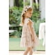 thumbnail image 3 of Vestido YOUNGER TREE para niña pequeña, bohemio, lino, estampado floral, caqui, 3 of 7