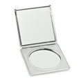 thumbnail image 2 of Silver-tone Etched Lines Square Compact Mirror Q-GM16823, 2 of 2