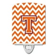 thumbnail image 1 of Carolines Treasures CJ1062-TCNL Letter T Chevron Orange & Regalia Ceramic Night Light, 1 of 1