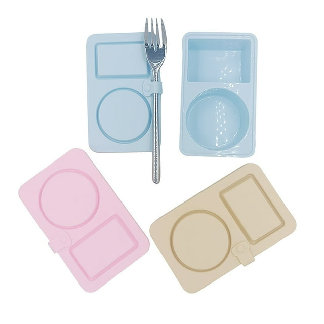 Dvkptbk Lunch Box Double Compartment Snack Box Seasoning Box Bento Box Mini Camping Packaging with Lid Snack Box Back to School Gifts