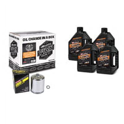 Maxima 90-069014C V-Twin Quick Change Mineral Oil Kit Chrome Filter