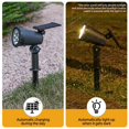 thumbnail image 4 of Focos solares LED de 9 LED para exteriores, luces solares para paisajes, IP65, resistentes al agua, brillo ajustable para jardín, patio, luz cálida, 4 of 8