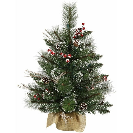 Disneyland Christmas Snow Vickerman 2' Snow Tipped Pine and Berry Artificial Christmas Tree, Unlit ()