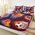 thumbnail image 3 of Homewish Football Soccer Basketball 3pcs Twin Sheet Sets For Teens,Sport Theme Twin Fitted Sheet,Ball Game Breathable Flat Sheet,Luxury Bedroom Decor, 3 of 7