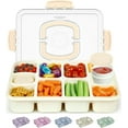 thumbnail image 7 of Original Snackle Box Container - 10-Compartment Snack Divided Serving Tray with Lid & Handle, 2 Dressing Containers, Perfect for Picnic Party, Leak-Proof, Dishwasher Safe, BPA-Free, 7 of 7