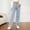Light Blue, variant on Women's High Rise Straight Leg Jeans with Elastic Waist - Stretch Denim Full Length Pants