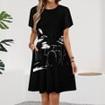 thumbnail image 2 of Drum Kit Black And White Dress Fashion Beach Short Sleeve Dresses Female Party Printed Sundress, 2 of 7