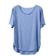 thumbnail image 4 of Birdeem T-Shirt Femme Col Rond Couleur Unie Manches Courtes Ample, 4 of 10