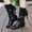 Black, variant on Herrnalise Women's Shoes Popularity Fashion Solid Color British Style Flat Bow Lacing High Boots rollbacks