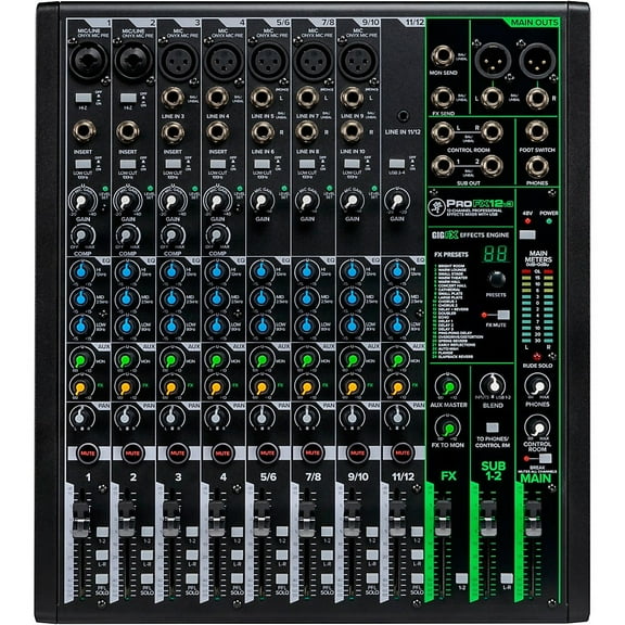 Mackie 1105197 Mackie PROFX12V3 12 Channel Professional Effects Mixer with USB