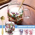 thumbnail image 5 of Double Glass Flower Tea Cup, Insulated Glass Coffee Cups with Handles,Clear Dried Flower Tea Mug for Hot Beverages, 5 of 9