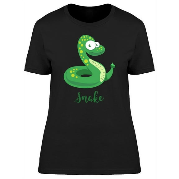 Cute Snake Doodle Cartoon T-Shirt Women -Image by Shutterstock, Female Medium
