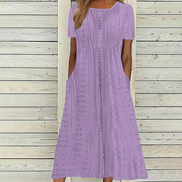 DPTALR Women's Summer Comfort Sexy Solid Color Pocket Sleeveless V-Neck Dress