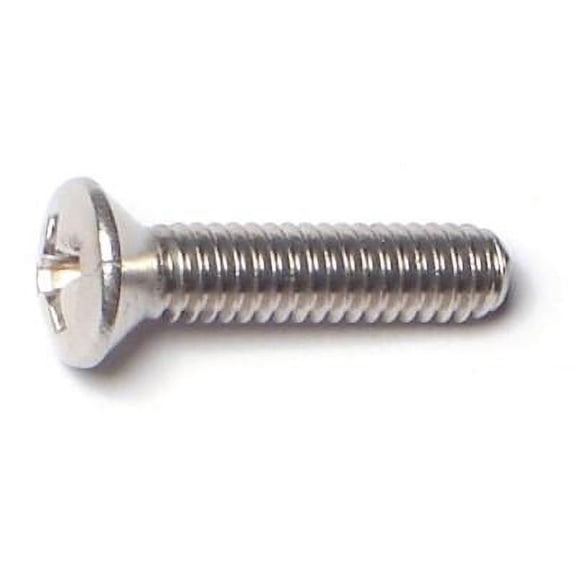 #8-32 x 3/4" 18-8 Stainless Steel Coarse Thread Phillips Oval Head Machine Screws MSOSS-103
