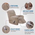thumbnail image 2 of EIGTHTAIL Housse Extensible en Velours pour Fauteuil Inclinable 1 Pce Housse Douce pour Fauteuil Inclinable Housse de Fauteuil Inclinable Protecteur pour Fauteuil Inclinable - Bleu Paon, 2 of 7
