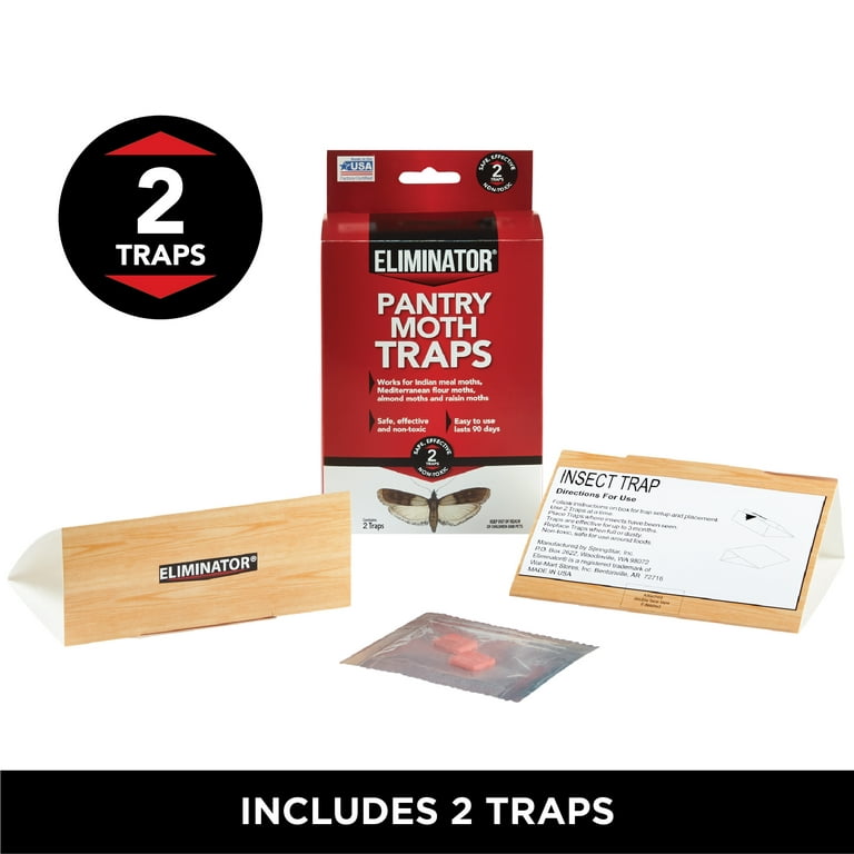 Pantry Food Moth Trap 3-Pack - Prime Pantry Moth Traps with Pheromones, Get Rid of Indian Meal and Flour Moths, Kitchen Moth, Safe for Home