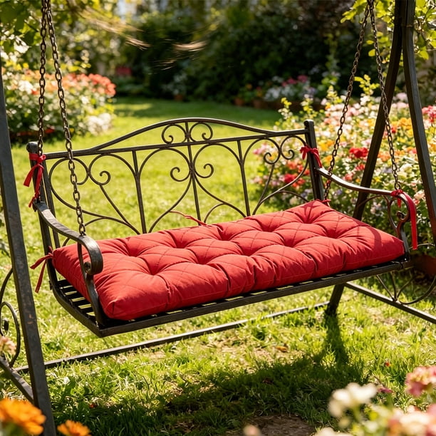 Cojín impermeable para columpio de exterior con funda de nailon multicolor, 50x100 cm, relleno de perlas suaves, adecuado para patio, muebles de mimbre y asientos al aire libre