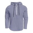 thumbnail image 4 of Half Zip Pullover Men 2026 Spring Fall Long Sleeve Lightweight Cotton Linen Hooded Shirt Mens Hoodie, 4 of 4