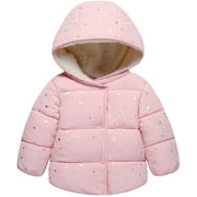 Baby Girls Boys' Winter Fleece Jackets With Hooded Toddler Cotton Dress Warm Lined Coat Outer Clothing
