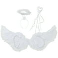 thumbnail image 2 of TiaoBug Angel Feather Wings with Headband Fairy Stick Accessory Set for Themed Party Fancy Dress-up White M, 2 of 3