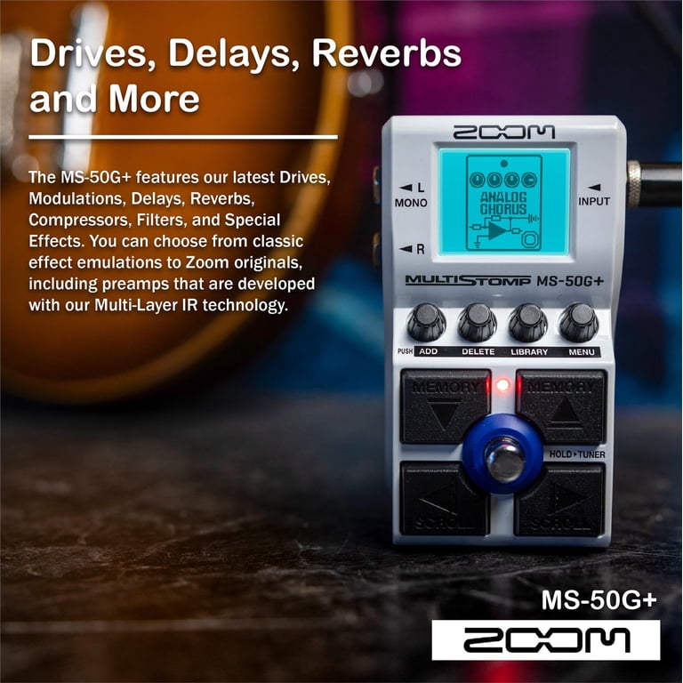 Zoom MS-50G+ MultiStomp Multi-FX Guitar Pedal Bundle - Walmart.com