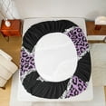 thumbnail image 5 of jejeloiu Purple Leopard Twin Sheet Set,Jungle Cheetah,Microfiber Decor,3-Piece, 5 of 7