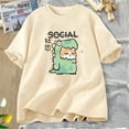 thumbnail image 2 of Camisetas de dinosaurio y gato, divertidas camisetas de algodón de manga corta para mujer y hombre, camisetas casuales de verano con cuello redondo, camisetas gráficas Harajuku, ropa de calle, 2 of 4