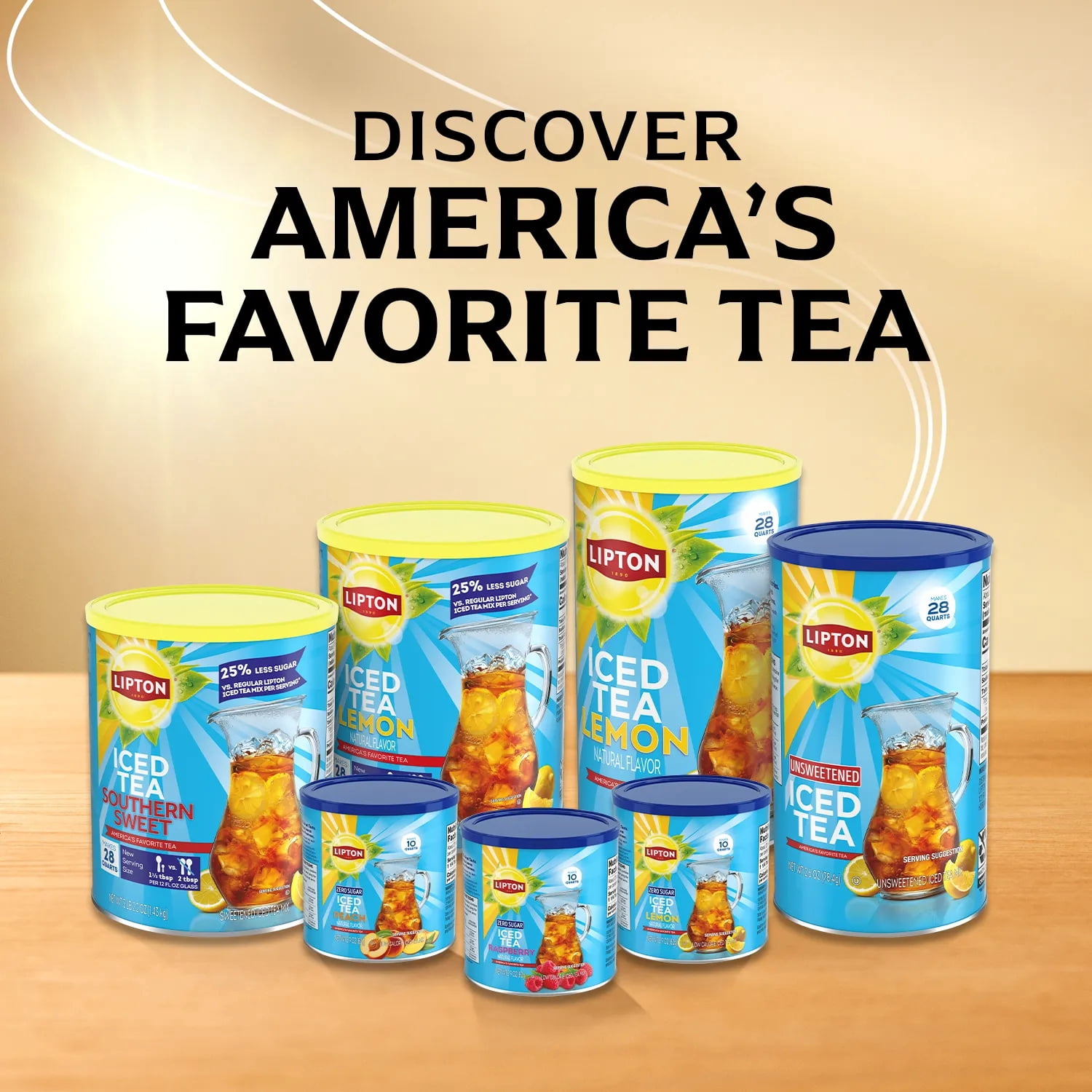 Lipton Zero Sugar Raspberry Flavor Iced Tea Mix, 10 Quarts