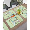 thumbnail image 3 of Easter Placemats Set of 6, Bunny Ears Gnomes Placemat for Dining Table Decorations, Easter Eggs Check Plaid Leopard Place Mats, Spring Table Mats for Kitchen Dinner Seasonal Holiday Party Decor, 3 of 6