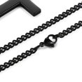thumbnail image 2 of EeaseMX Collar con colgante de cruz de acero de titanio simple, regalo para mujer y hombre (negro, con cadena), 2 of 8