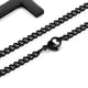 thumbnail image 2 of EeaseMX Collar con colgante de cruz de acero de titanio simple, regalo para mujer y hombre (negro, con cadena), 2 of 8