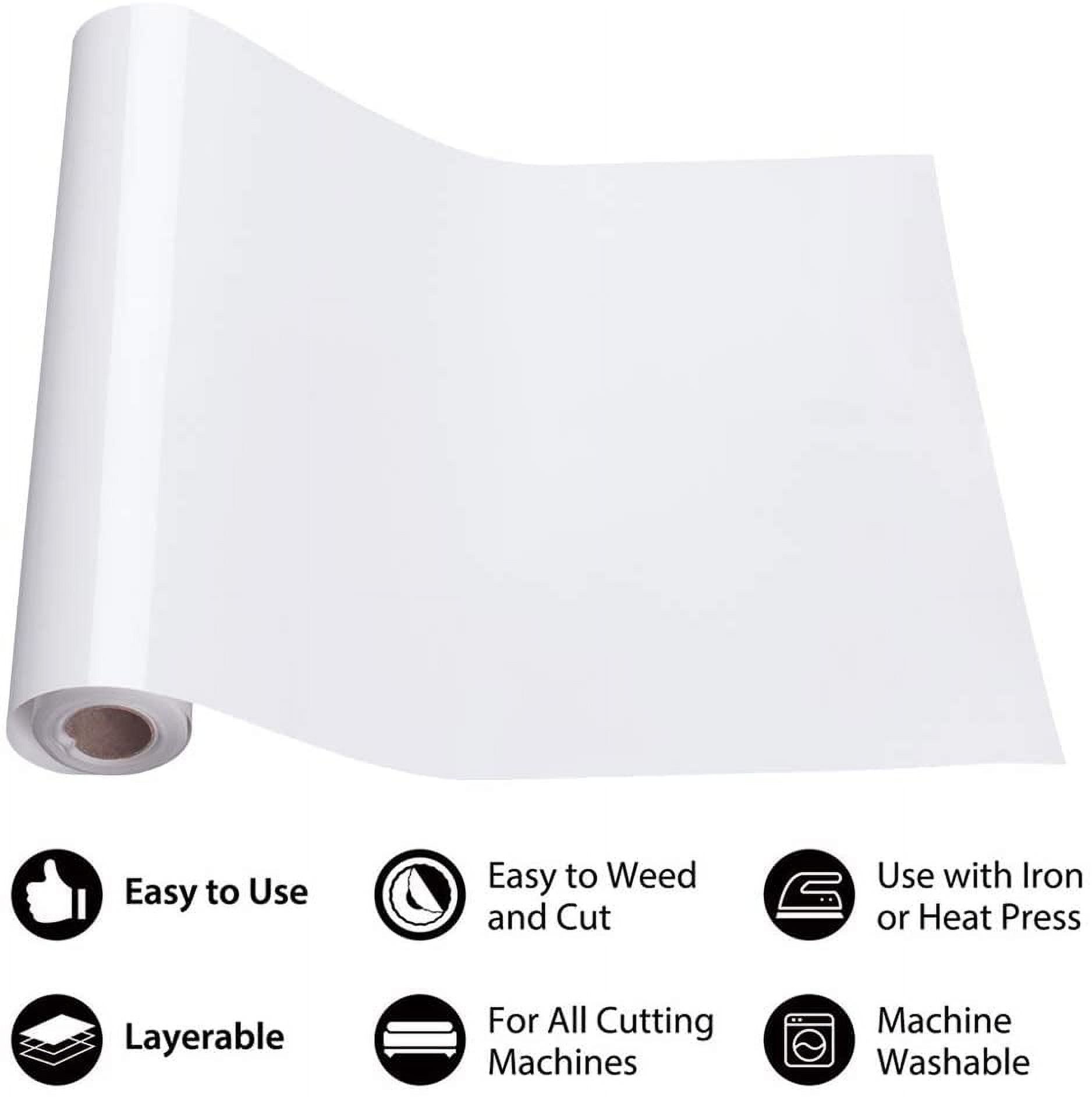 1 Roll Heat Transfer Vinyl Sheets Iron On Vinyl for T-Shirt Clothes Fabric Decoration White 30cm 5m/roll