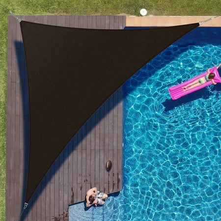 ColourTree 12  x 18  x 21.6  Brown Right Triangle Sun Shade Sail Canopy Mesh Fabric UV Block & Water Air Permeable - Commercial Heavy Duty - 190 GSM - 3 Years Warranty - Custom Make