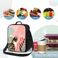 thumbnail image 4 of Logiee Colorful Cat With Flowers Print Insulated Lunch Bag for Women/Men, Reusable Lunch Box for Office Work School Picnic Beach,Leakproof Freezable Cooler Bag with Shoulder Strap, 4 of 7