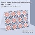 thumbnail image 3 of Yayeee Toggle Light Switch Wall Plate 3-Gang 6.37"x4.48" Decorative Outlet Cover, Mosaic Flowers Pattern, 3 of 7