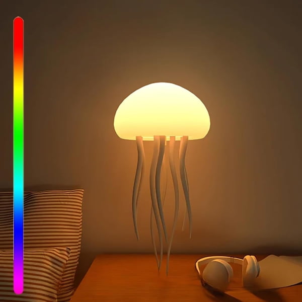 Lampe Jellyflow, Lampe Méduse Flottante Rechargeable, Lampe Méduse Portable LED RGB à Gradient avec Contrôle Vocal