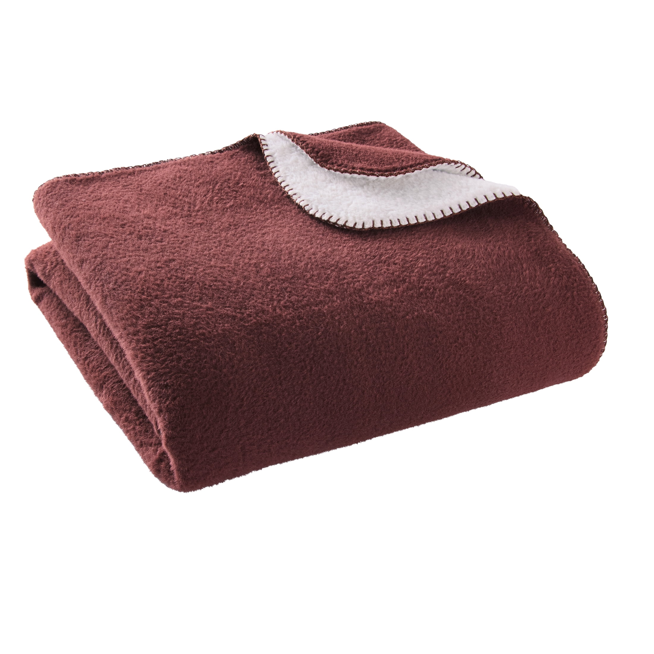 Better Homes & Gardens Rich Cocoa Faux Wool Reverse to Faux Fur Throw, 50" x 72"