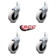 thumbnail image 2 of 3 Inch Thermoplastic Rubber Wheel 12mm Threaded Stem Caster Set of 4 SCC, 2 of 2