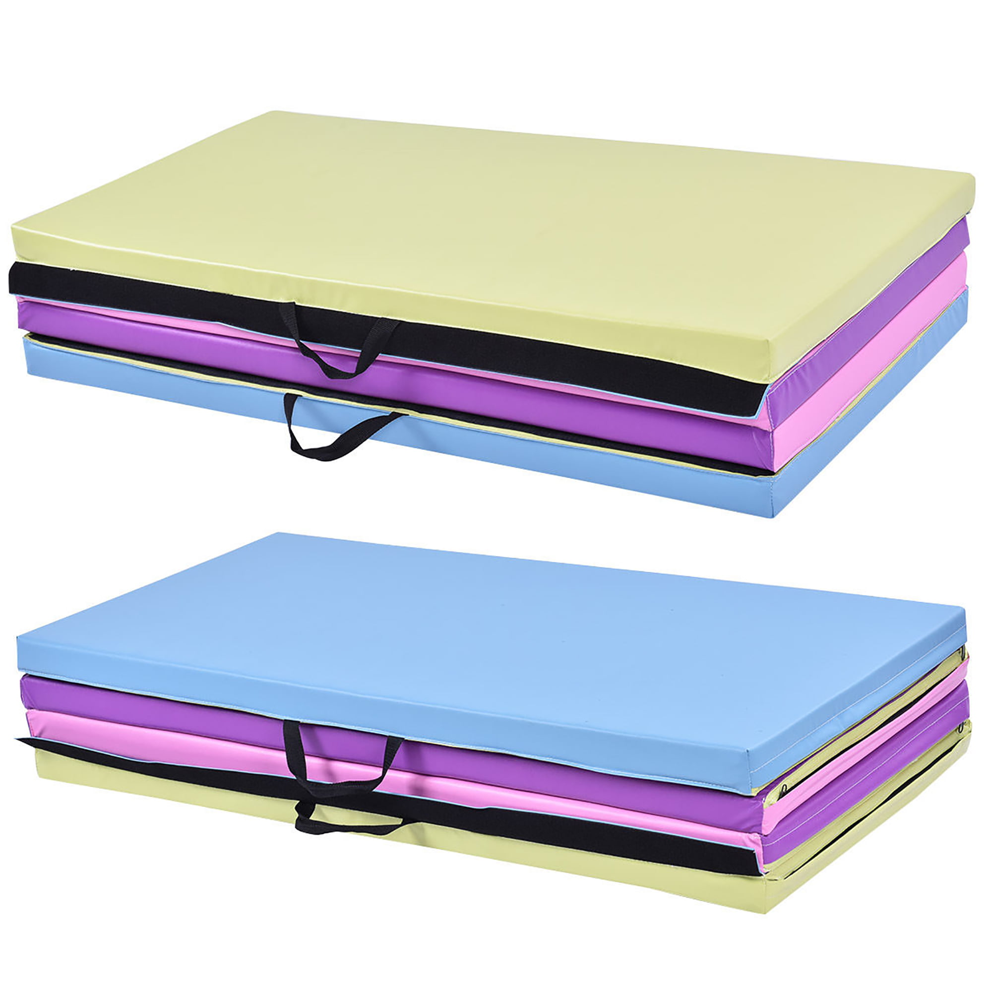 4/' x 10/' x 2/" Multi-Colors Folding PU Panel Gymnastics Mat