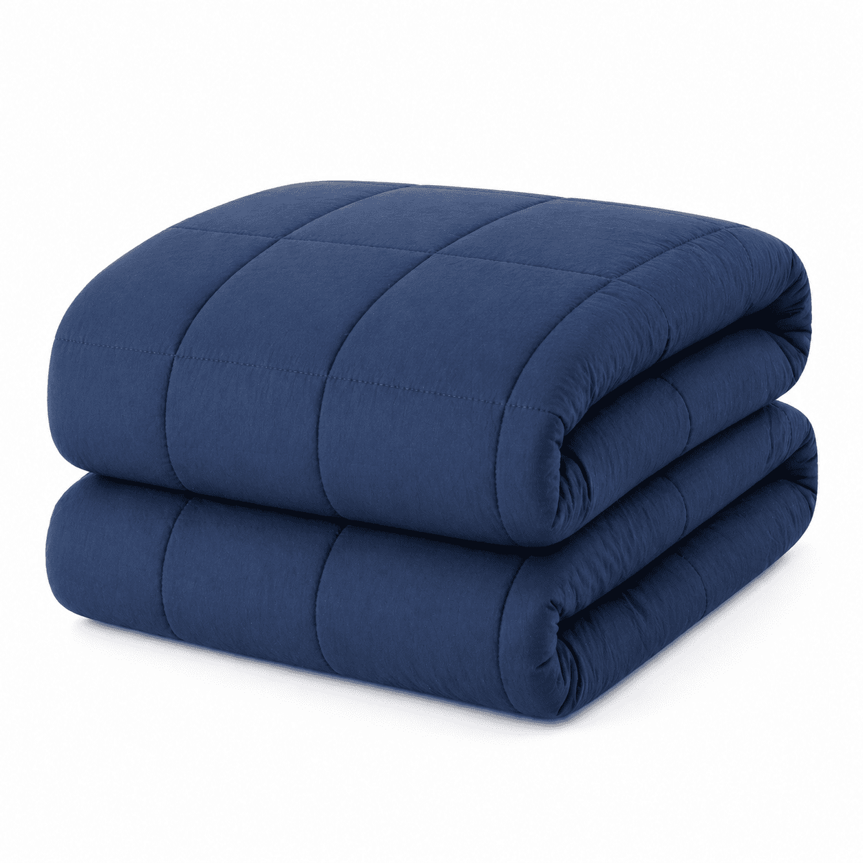 Evolive All Season Pre Washed Soft Microfiber White Goose Down Alternative Comforter with Box Stitching (Navy, King)