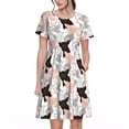 thumbnail image 1 of Bixox Robe d'Été à Manches Courtes pour Femmes Robe Ample Longueur Genou avec Poches-Pigs, 1 of 5