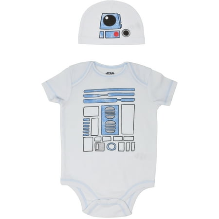 Star Wars R2-D2 Baby Boys Short Sleeve Costume Bodysuit & Cap Set Newborn