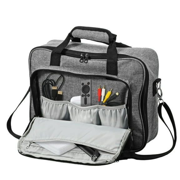 Projector Carrying Case Portable Travel Projector Bag with Accessories Storage Pockets and Adjustable Shoulder Straps for Travel
