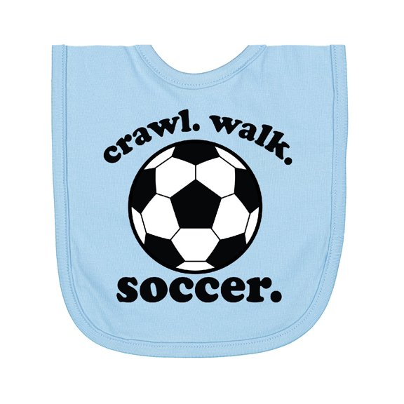 Inktastic Crawl Walk Soccer Baby Sports Newborn Bib