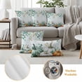 thumbnail image 6 of Thanksgiving Fall Outdoor Waterproof Pillow Covers, Green Orange White Pumpkin Autumn Leaf Decorative Square Throw Pillowcase Sofa Cushion Sham for Patio/Couch/Chair, 20"x20" 2 Pack, 6 of 8